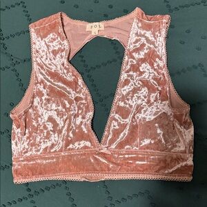 POL Women's Blush Velvet Crop Top